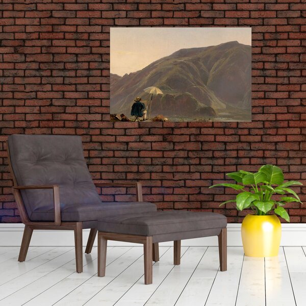 Slika - Jules Coignet, View of Bozen with a Painter, reprodukcije (90x60 cm)