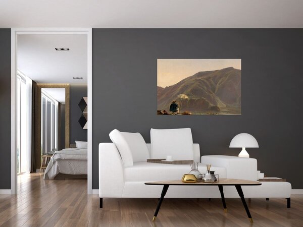 Slika - Jules Coignet, View of Bozen with a Painter, reprodukcije (90x60 cm)