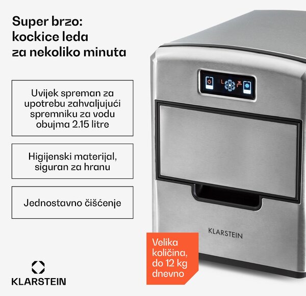 Klarstein Metropolitan, ledomat, 12kg / 24h, digitalni zaslon