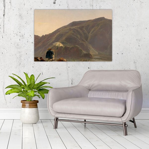 Slika - Jules Coignet, View of Bozen with a Painter, reprodukcije (90x60 cm)