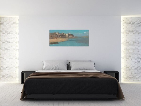 Slika - Odilon Redon, Village by the Sea in Brittany, reprodukcije (120x50 cm)