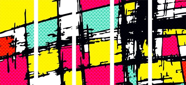 5-dijelna slika stilski pop-art