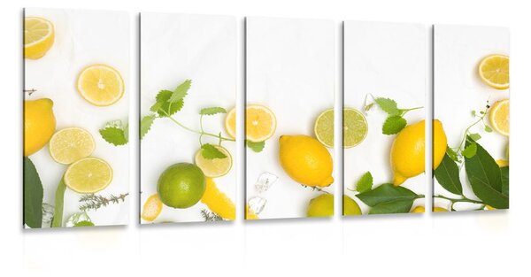5-dijelna slika mješavina citrusa
