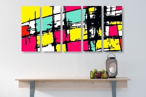 5-dijelna slika stilski pop-art