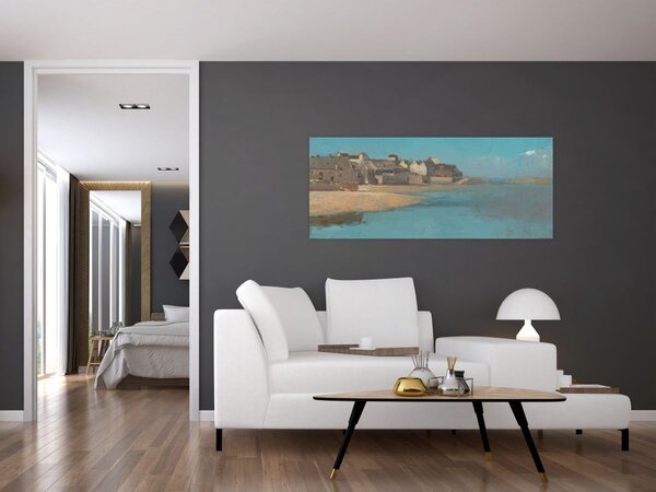 Slika - Odilon Redon, Village by the Sea in Brittany, reprodukcije (120x50 cm)