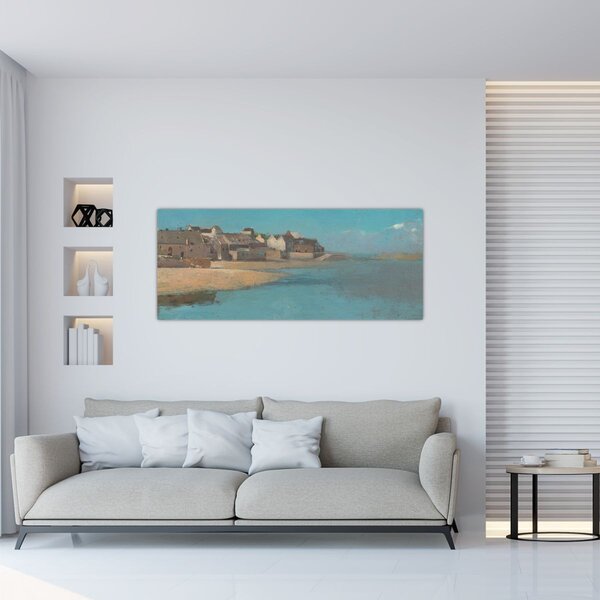 Slika - Odilon Redon, Village by the Sea in Brittany, reprodukcije (120x50 cm)