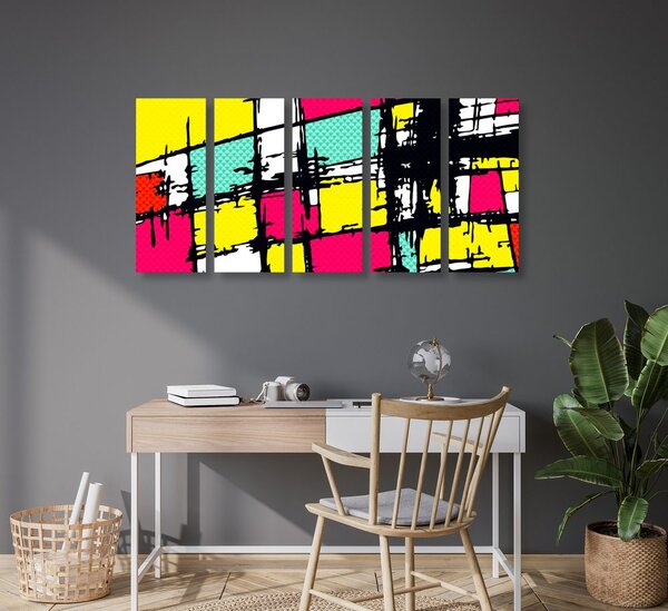 5-dijelna slika stilski pop-art