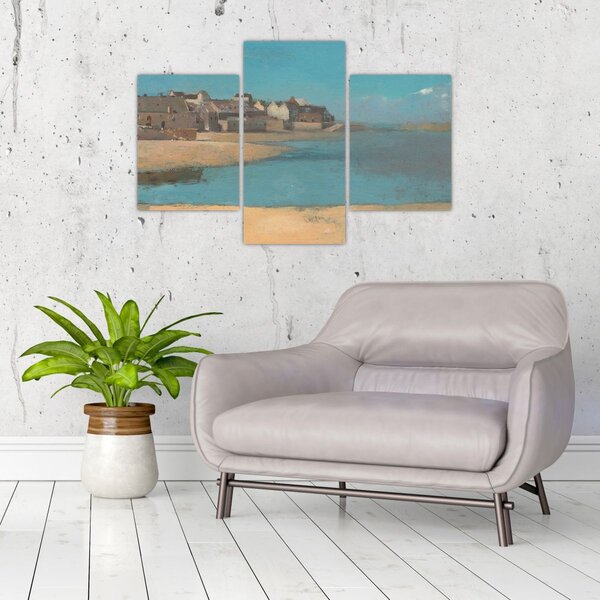 Slika - Odilon Redon, Village by the Sea in Brittany, reprodukcije (90x60 cm)