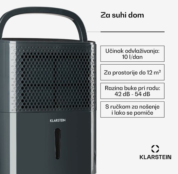 Klarstein DryFy 10 odvlaživač zraka 200W 10l/d 80 m³/h 15-20m²