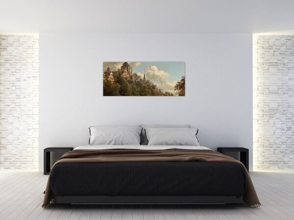 Slika - Jan van der Heyden, View Down a Dutch Canal, reprodukcije (120x50 cm)