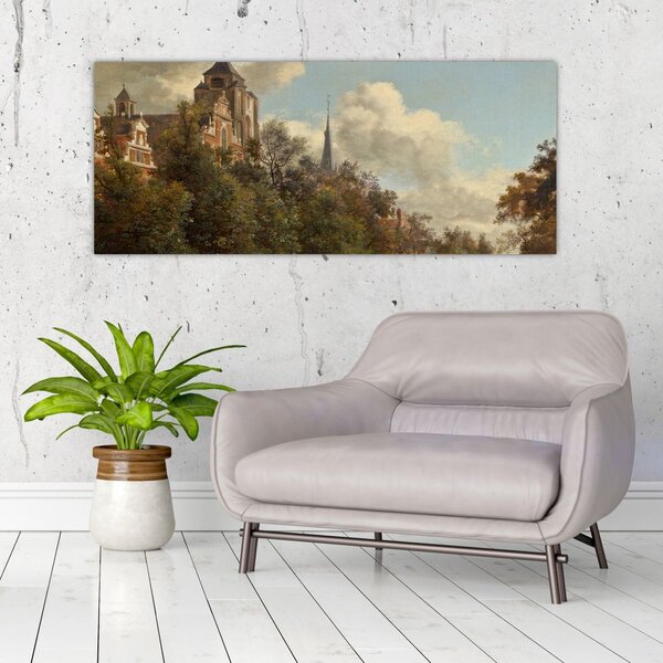 Slika - Jan van der Heyden, View Down a Dutch Canal, reprodukcije (120x50 cm)