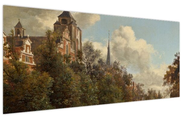 Slika - Jan van der Heyden, View Down a Dutch Canal, reprodukcije (120x50 cm)