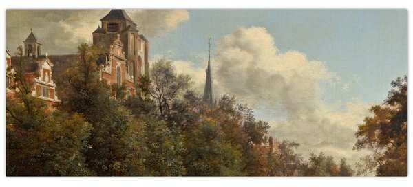 Slika - Jan van der Heyden, View Down a Dutch Canal, reprodukcije (120x50 cm)