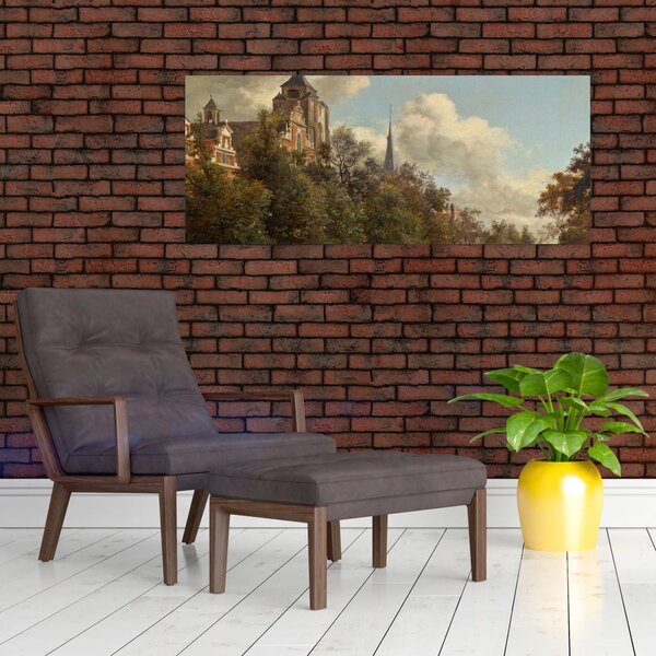Slika - Jan van der Heyden, View Down a Dutch Canal, reprodukcije (120x50 cm)