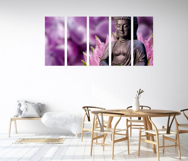 5-dijelna slika mirni Buddha