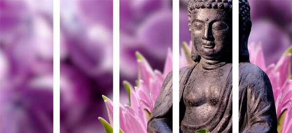 5-dijelna slika mirni Buddha