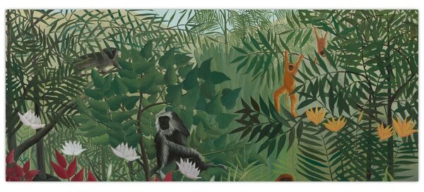 Slika - Henri Rousseau, Tropical Forest with Monkeys, reprodukcije (120x50 cm)