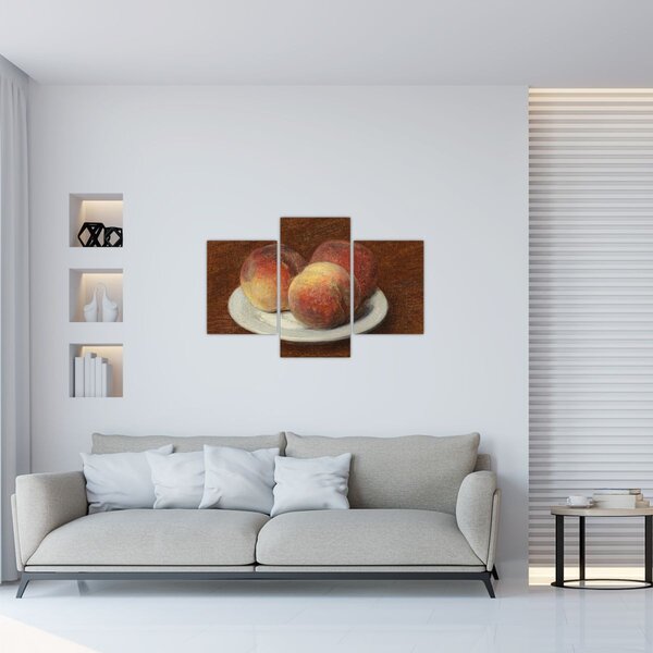 Slika - Henri Fantin-Latour, Three Peaches on a Plate, reprodukcije (90x60 cm)