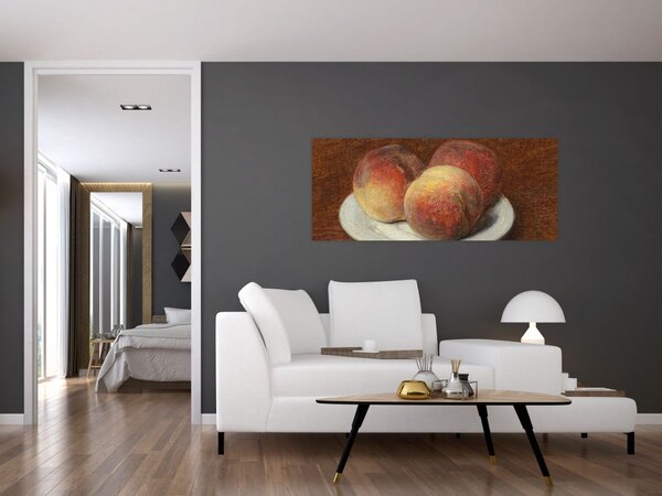 Slika - Henri Fantin-Latour, Three Peaches on a Plate, reprodukcije (120x50 cm)