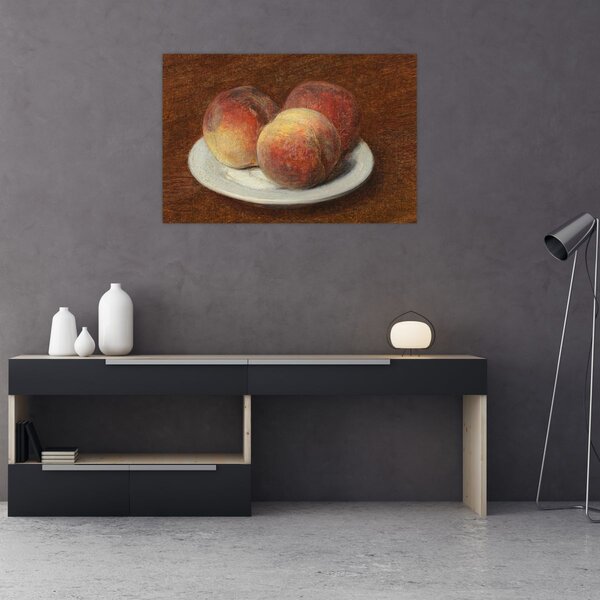 Slika - Henri Fantin-Latour, Three Peaches on a Plate, reprodukcije (90x60 cm)