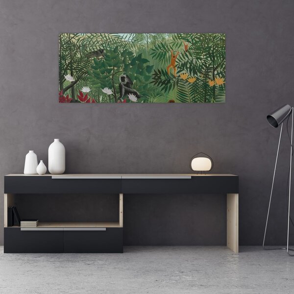 Slika - Henri Rousseau, Tropical Forest with Monkeys, reprodukcije (120x50 cm)