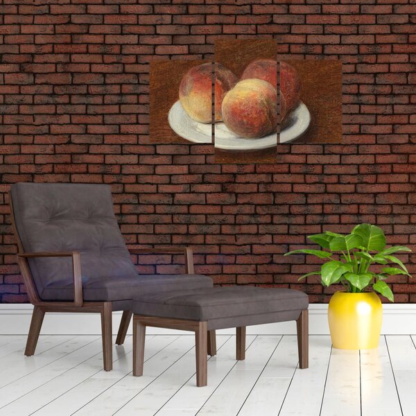 Slika - Henri Fantin-Latour, Three Peaches on a Plate, reprodukcije (90x60 cm)
