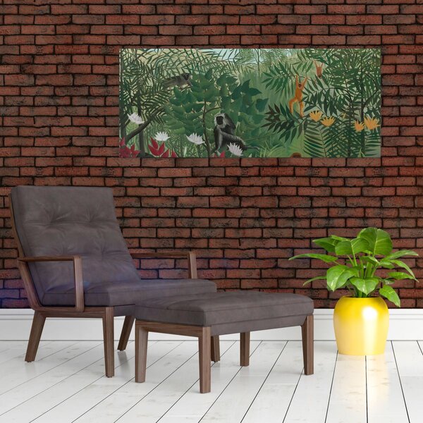Slika - Henri Rousseau, Tropical Forest with Monkeys, reprodukcije (120x50 cm)