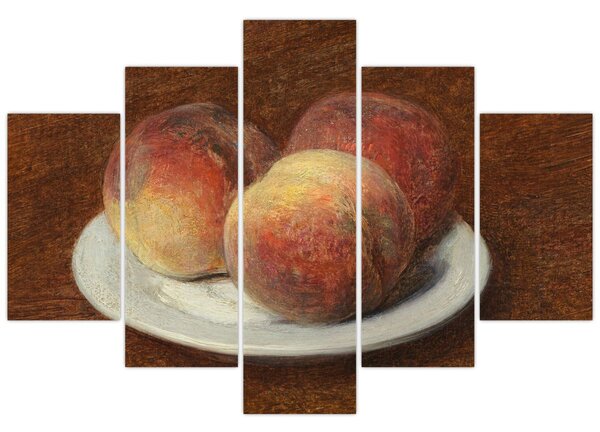 Slika - Henri Fantin-Latour, Three Peaches on a Plate, reprodukcije (150x105 cm)