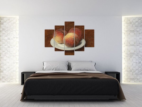Slika - Henri Fantin-Latour, Three Peaches on a Plate, reprodukcije (150x105 cm)