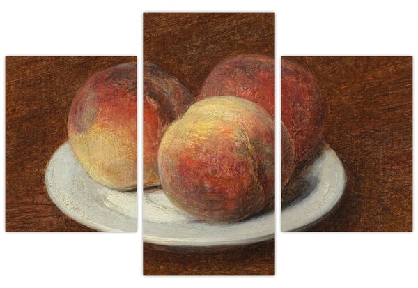 Slika - Henri Fantin-Latour, Three Peaches on a Plate, reprodukcije (90x60 cm)