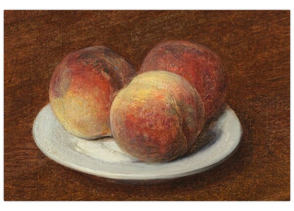 Slika - Henri Fantin-Latour, Three Peaches on a Plate, reprodukcije (90x60 cm)