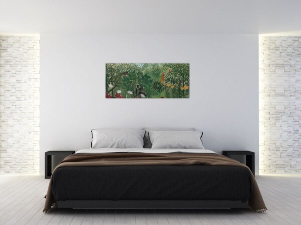Slika - Henri Rousseau, Tropical Forest with Monkeys, reprodukcije (120x50 cm)