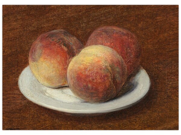 Slika - Henri Fantin-Latour, Three Peaches on a Plate, reprodukcije (70x50 cm)