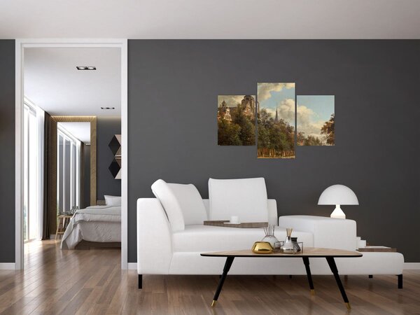 Slika - Jan van der Heyden, View Down a Dutch Canal, reprodukcije (90x60 cm)