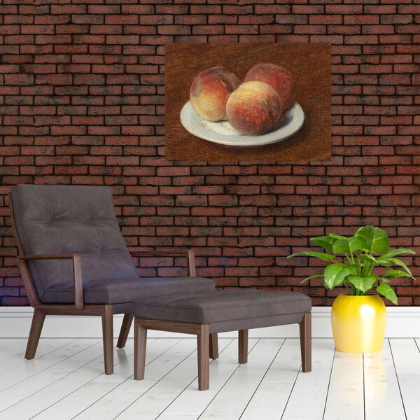 Slika - Henri Fantin-Latour, Three Peaches on a Plate, reprodukcije (70x50 cm)