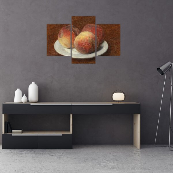 Slika - Henri Fantin-Latour, Three Peaches on a Plate, reprodukcije (90x60 cm)