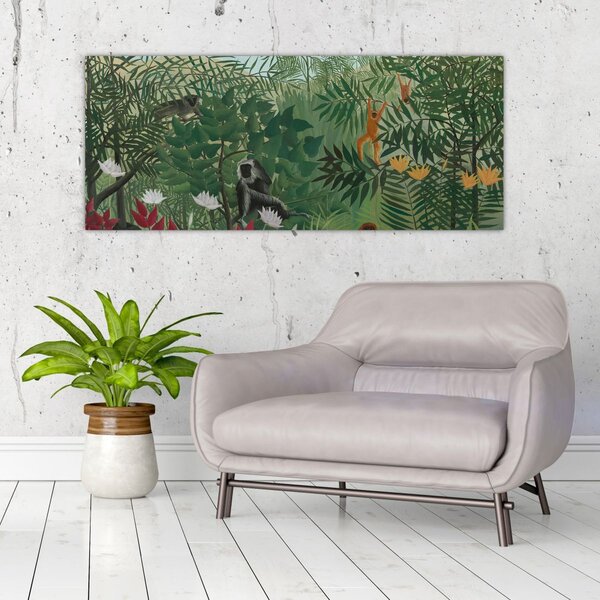 Slika - Henri Rousseau, Tropical Forest with Monkeys, reprodukcije (120x50 cm)