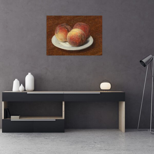 Slika - Henri Fantin-Latour, Three Peaches on a Plate, reprodukcije (70x50 cm)