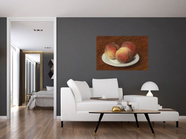 Slika - Henri Fantin-Latour, Three Peaches on a Plate, reprodukcije (90x60 cm)