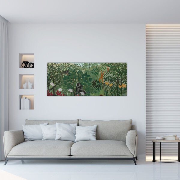 Slika - Henri Rousseau, Tropical Forest with Monkeys, reprodukcije (120x50 cm)