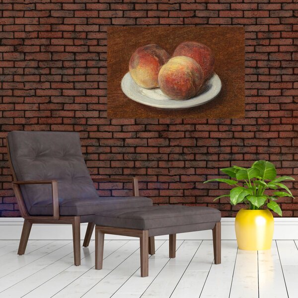 Slika - Henri Fantin-Latour, Three Peaches on a Plate, reprodukcije (90x60 cm)