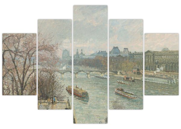 Slika - Camille Pissarro, The Louvre, Afternoon, Rainy Weather, reprodukcije (150x105 cm)