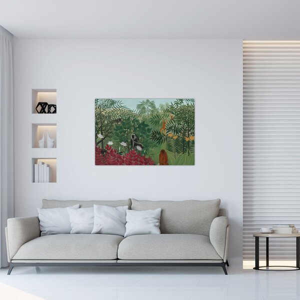 Slika - Henri Rousseau, Tropical Forest with Monkeys, reprodukcije (90x60 cm)
