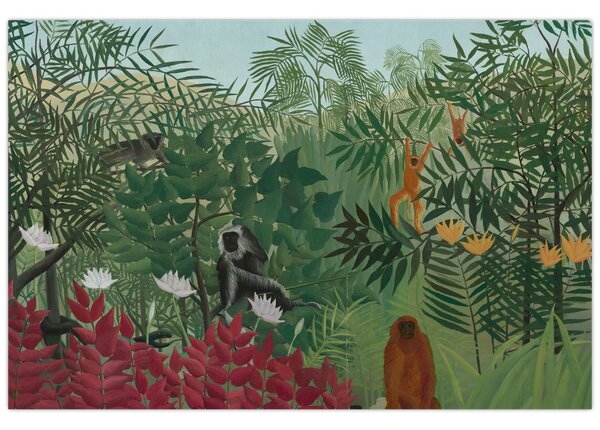 Slika - Henri Rousseau, Tropical Forest with Monkeys, reprodukcije (90x60 cm)