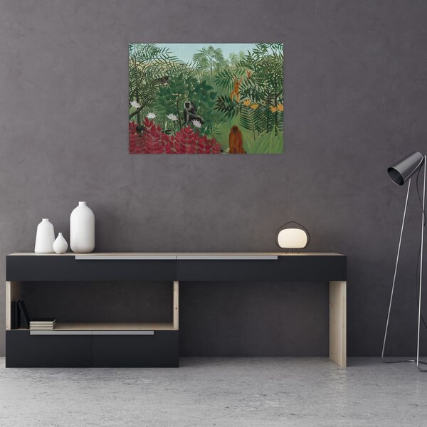 Slika - Henri Rousseau, Tropical Forest with Monkeys, reprodukcije (70x50 cm)