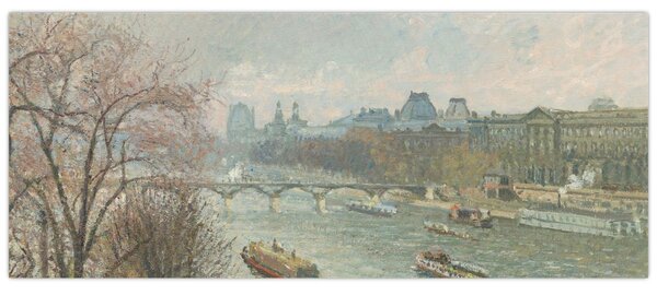 Slika - Camille Pissarro, The Louvre, Afternoon, Rainy Weather, reprodukcije (120x50 cm)