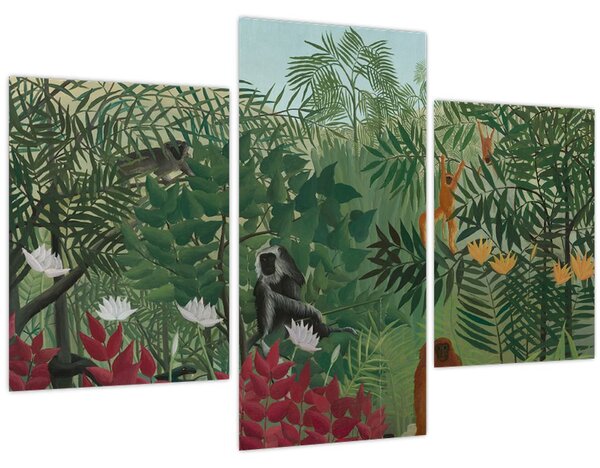 Slika - Henri Rousseau, Tropical Forest with Monkeys, reprodukcije (90x60 cm)