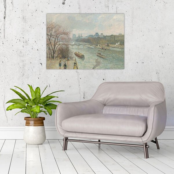 Slika - Camille Pissarro, The Louvre, Afternoon, Rainy Weather, reprodukcije (70x50 cm)