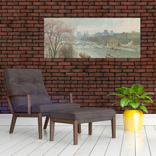 Slika - Camille Pissarro, The Louvre, Afternoon, Rainy Weather, reprodukcije (120x50 cm)