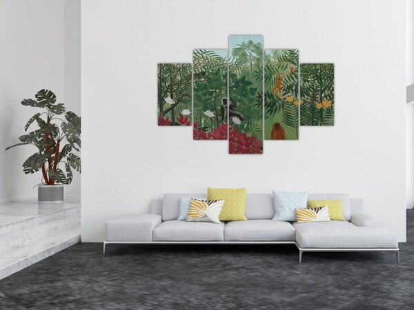 Slika - Henri Rousseau, Tropical Forest with Monkeys, reprodukcije (150x105 cm)
